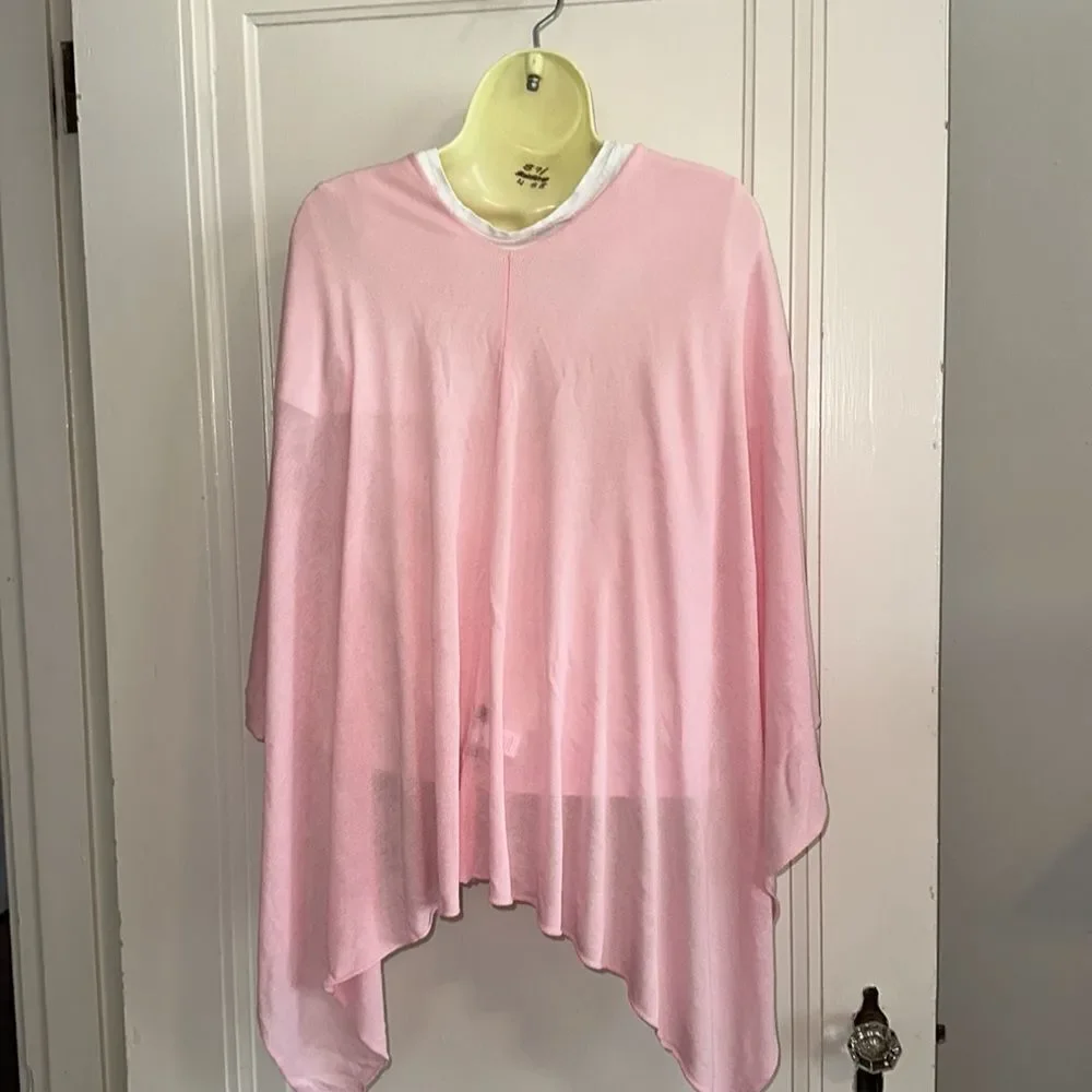 Kerisma pink‎ viscose/tencel/modal knit shawl/wrap with hole for head